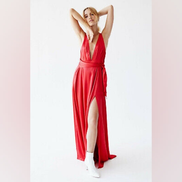 Free People Eternal Love Maxi Dress Red/rouge Suze 4 NWT Boho Formal Wedding - Picture 1 of 4